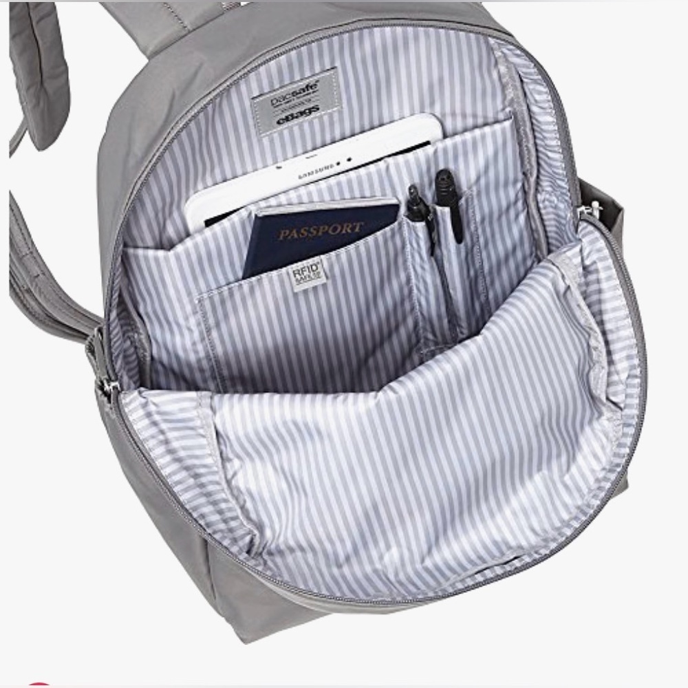 Purple Pacsafe Backpack RFID - ebags NEW WITHOUT TAGS (tag lost during storage ) - Picture 14 of 14
